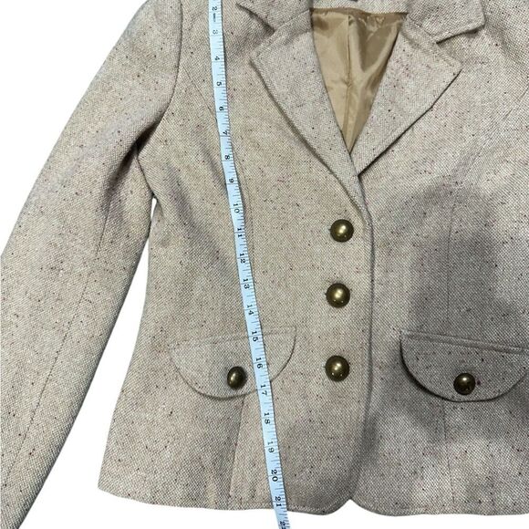 Merona Y2K Tweed Speckled Brass Button Retro Blazer Size Small - Picture 8 of 8